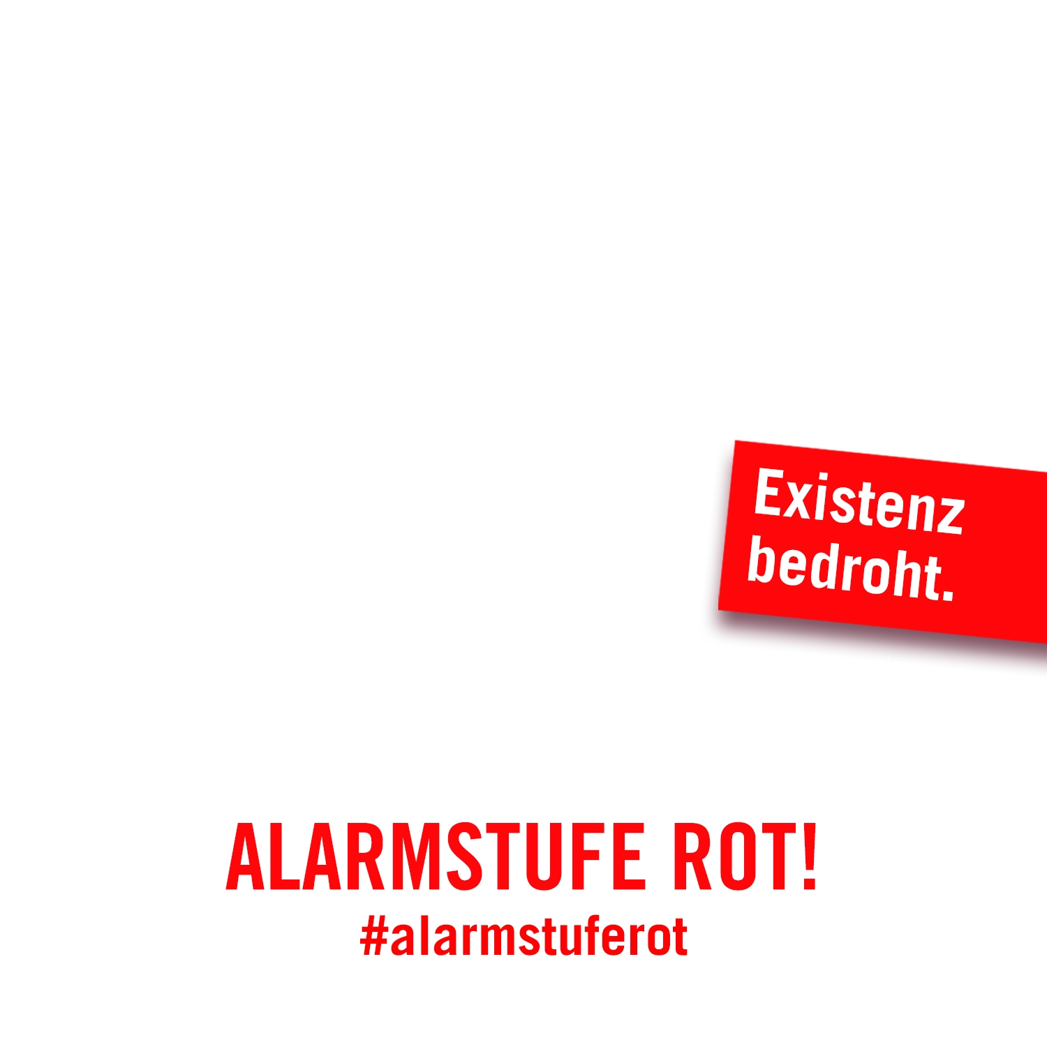 Foto: Logo des Bündnis der Veranstaltungsbranche #AlarmstufeRot. Bildquelle:#AlarmstufeRot